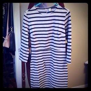 Never worn grey/black striped dress